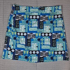 RipSkirt Hawaii Length 2 Little Leg Tahitian Tapa Floral Athleisure Skirt L